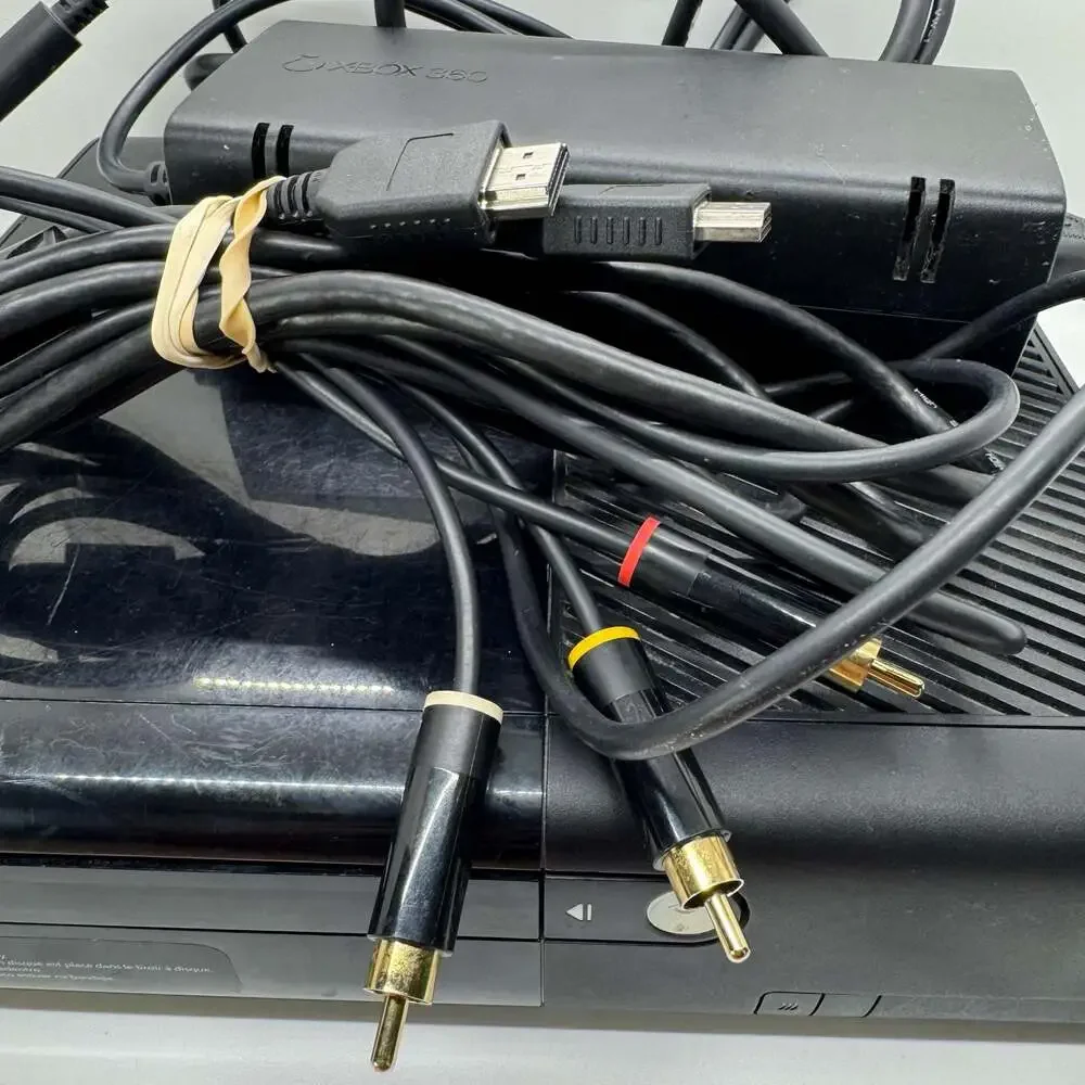 Microsoft Xbox 360 E Console Black (Model 1538) with Power Supply and Cables